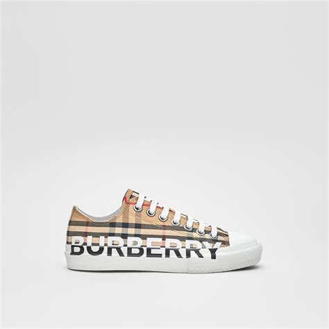 Check Cotton Sneakers in Archive beige 